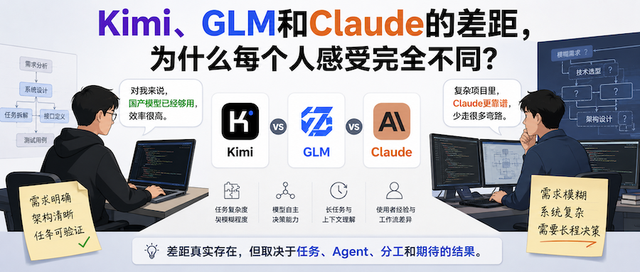 Kimi、GLM和Claude的差距，为什么每个人感受完全不同？