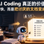 AI Coding 文档管理示意图：从堆积的需求和设计文档，到 AI 整理的可复用项目知识资产